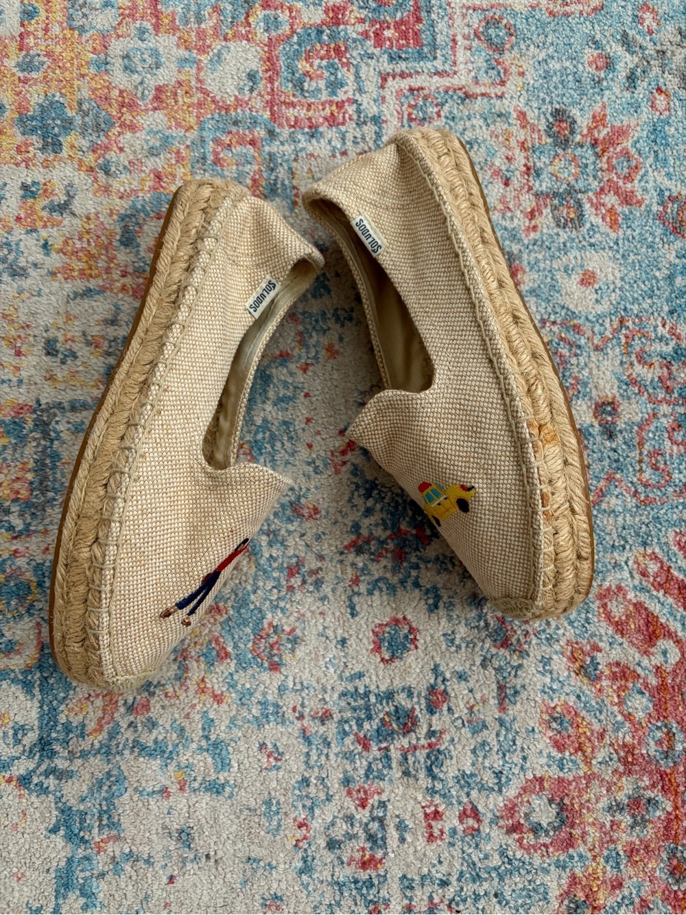 Soludos Lucy Mail collaboration taxicab raffia espadrilles smoking slippers - Picture 5 of 8